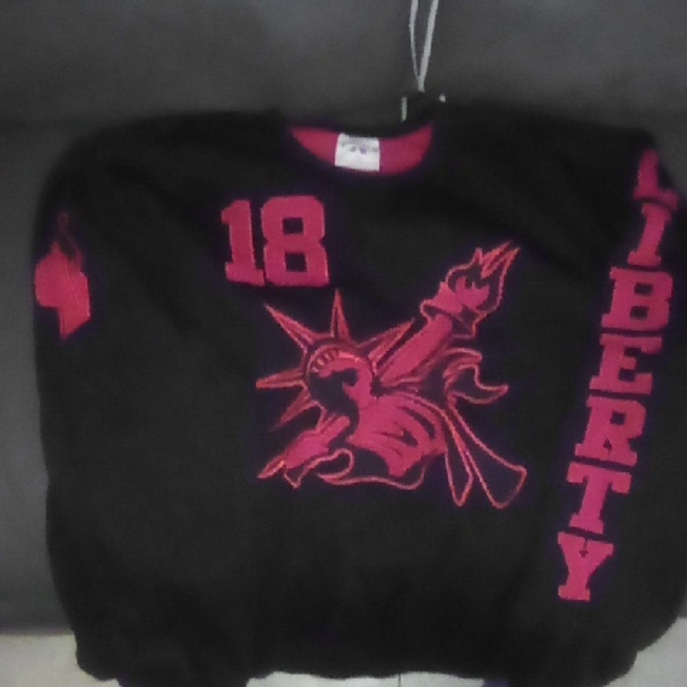 Liberty Black Sweater with Red Accents